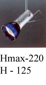 Прожектор MX HIGH арматура серебро матовое плафон синий прозрачный под лампу 1хGZ10 Q PAR16 50W
