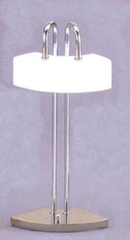 Настольная лампа цвет арматуры никель матовый хром под лампу 2хG4 20W