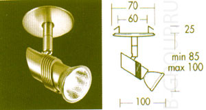 Светильник потолочный цвет арматуры матовый никель под лампу 1xGZ10 50W