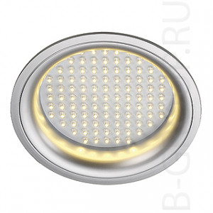 Светодиодные встраиваемые светильники LEDPANEL ROUND светильник встраиваемый с блоком питания и 97 белыми LED общ 12Вт, серебристый