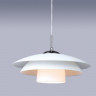 Подвесной потолочный светильник под лампу 1хЕ27 230V max 60 Watt. Арматура - матовый никель,стекло. Размеры: D - 40см,Нобщ. - 181см.