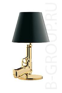 Настольная лампа "Пистолет". Эксклюзивная настольная лампа для кабинета под лампу 1хЕ27 75W max. Арматура - позолота 18К или хром
