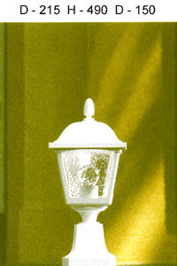 Фонарь на ножке белый под лампу 1xA60 E27 100W