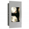 Потолочные светильникиINDI REC 2S светильник встраиваемый для 2-х ламп MR16 по 35Вт макс., серебристый / черный