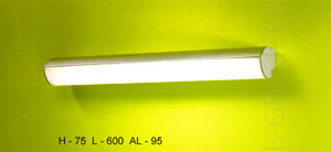 Светильник настенный цвет арматуры матовый алюминий плафон матовое белое стекло под лампу 1хG5 24W IP44