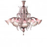 Эксклюзивная люстра под лампы 12хЕ14 60W. Размеры: диаметр - 98см, Н - 95см. Возможные цвета стекла: розовый, белый, опаловый, янтарный или прозрачный.