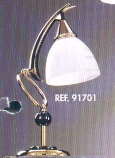 Настольные лампы итальянские, цвет арматуры латунь хром стекло синее под лампу 1хЕ14 40W