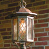 Светильник подвесной уличный цвет арматуры патина стекло Antika под лампу 1xE27 75W. H - 480, D - 250.