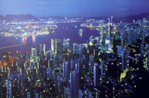 Картина Hongkong 950x650 mm 500 белых 53 цветных световых точек