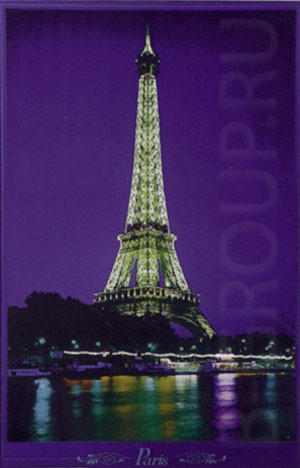 Картина Eiffelturm 650x950 mm 550 белых световых точек