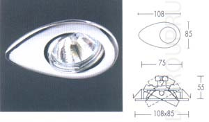 Светильник встраиваемый поворотный арматура хром матовый под лампу 1xQR CBC51 GХ5 3 50W
