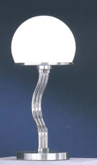 Настольная лампа цвет арматуры никель матовый хром стекло белое матовое под лампу 1хЕ14 60W
