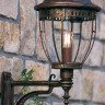 Светильник уличный настенный цвет арматуры патина цвет стекла опал под лампу 1xE27 100W. H - 960, ширина - 390, расстояние от стены - 590.