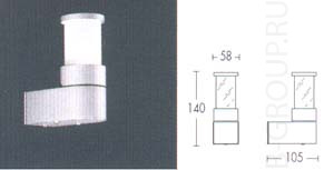 Светильник настенный цвет арматуры матовый алюминий стеклo матовое белое под лампу 1хG9 40W