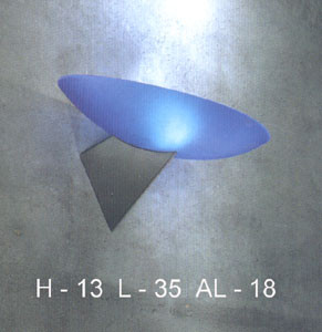 Бра настенные Италия, Chimera 2 Piccola P цвет стекла синий цвет арматуры хром под лампу 1xB15d 150W