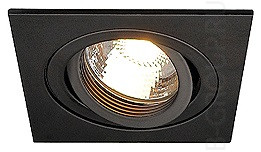 Встраиваемый квадратный светильник NEW TRIA MR16 SQUARE PLT, матовый черный