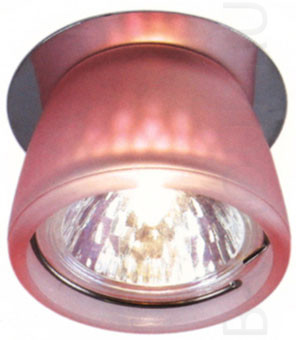 Светильник встроенный цвет позолота стекло розовое под лампу 1xQR CBC51 GU5 3 50W