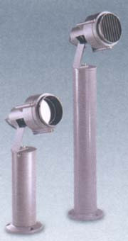 Прожектор на столбике антивандальныйцвет арматуры серый защит решетка под лампу 1xQPAR20 30 75W IP54