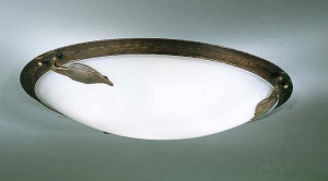 Потолочный кованый светильник цвет арматуры патина цвет стекла папирус под лампу 6хЕ27 40W. H - 143, D - 900