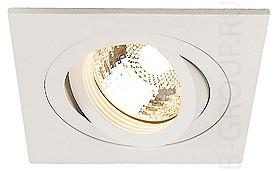 Белый встраиваемый светильник NEW TRIA GU10 SQUARE PLT, текстурный белый