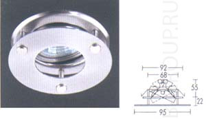 Светильник встраиваемый арматура хром матовый кольцо арматура металл под лампу 1xQR CBC51 50W