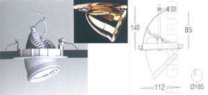Светильник встроенный цвет арматуры золото под лампу 1хGU5 3 50W