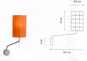 Светильник настенный BLOC W цвет плафона янтарный под лампу 1хА60 E27 60W