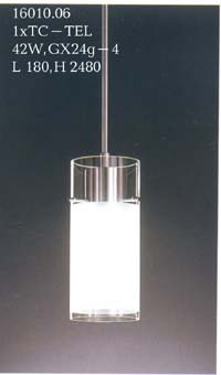 Подвесной светильник арматура матовый никель плафон акриловый прозрачный матовый под лампу 1хTC TEL GX24q 4 42W EVG