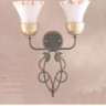 Элитные светильники: бра арматура состаренный оксид, плафон стекло под лампу, 2хЕ14 60W.