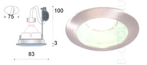 Светильник встраиваемый арматура матовый хром стекло зеленое под лампу 1хGU5 3 50W IP43