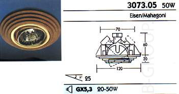 Светильник встроенный цвет дуб Mahagjni позолота под лампу 1xQR CBC51 GU5 3 50W