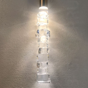 подвесной светильник GLASSBURG  ICE CUBE BRASS/BLACK CORD/CLEAR ICE CUBE