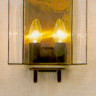 Бра двойное, арматура черного цвета, стекло прозрачное, под лампу 2хС35 60W.