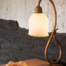 Настольная лампа ковка цвет арматуры патина цвет стекла опал под лампу 1хЕ14 60W. Высота - 450, ширина - 125