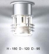 Светильник потолочный, арматура - белый алюминий, плафон - прозрачное стекло, под лампу 1xQT32 60W