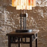 Настольная лампа цвет арматуры патина цвет стекла оранжевый под лампу 1хЕ27 100W. Высота - 670, ширина - 370