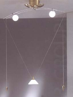 Светильник подвесной армат латунь полир плафоны стекло белый под лампу QT12 35W и 2 лампы QT10 20W