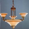 Элитные светильники: люстра арматура латунь антик, декоративные плафоны под лампу 6х D45 E27 60W.