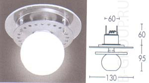 Светильник встраиваемый арматура матовый алюминий под лампу 1хG9 Halopin 40W