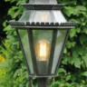 Уличный светильник цвет арматуры натуральное железо стекло Antika под лампу 1xE27 75W. H - 760,ширина - 305