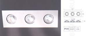 Светильник встраиваемый цвет арматуры матовый алюминий под лампу 3xQR CBC51 50W