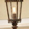 Светильник для улицы цвет арматуры патина стекло Antika под лампу 1xE27 75W. H - 860,ширина - 350