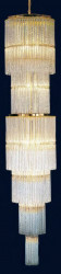 Люстра Faustig для лестничного пролёта. Люстра доступна в различных размерах: 40х110, 50х180, 60х270. Оптический хрусталь. Арматура - позолота или никель