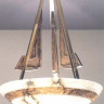 Потолочная люстра Испания, арматура коричневая золото плафон алебастр слоновая кость под лампу 3xD45 E27 60W