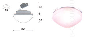 Светильник встроенный арматура цвет хром стекло матовое розовое под лампу 1xGY6 35 35W IP44