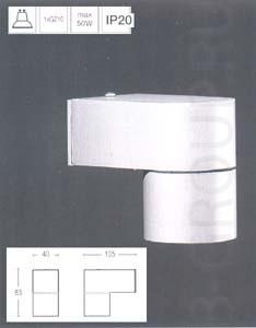 Светильник настенный цвет арматуры матовый алюминий под лампу 1xGZ10 50W