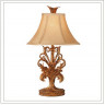 Элитная настольная лампа с абажуром высота светильника 48 см, ширина 28 см, цвет ширмы: кремовый, арматура: Vintage gold, используется лампа 1 x E1460W