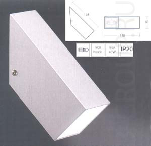 Светильник настенный цвет арматуры алюминий под лампу 1хG9 40W IP20