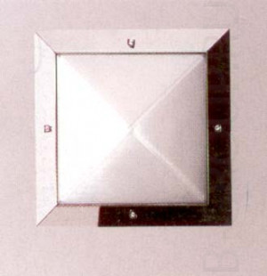 Светильник настенно потолочный арматура хром плафон белого стекла с опт структурой под лампу 1хTC D 26W IP55