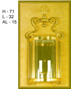 Светильник настенный цвет арматуры французское золото коричневая патина цвет стекла прозрачный под лампу 2x40W